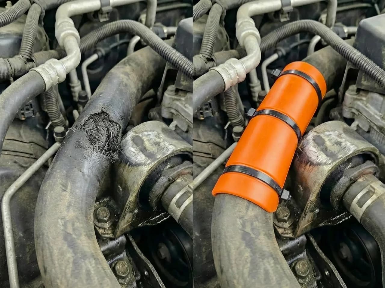Damaged hose vs EPHA hose protector comparison